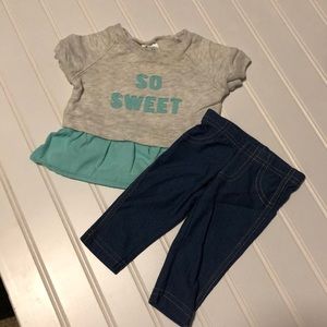Carters Girl Newborn Pants and So Sweet Top 2Piece